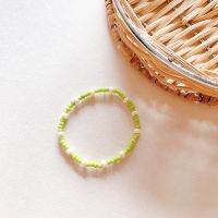 (พร้อมส่ง) Bijou basic beads #lightgreen กำไลไหมยืด