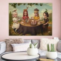 Citon Mark Ryden《The Tree Show——Allegory of the Four Elements》Canvas Oil painting Modern Wall Decor Home Living room Decoration