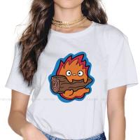 Calcifer Howl Moving Castle Tshirt For Studio Ghibli Totoro Animated Out Anime Tops Lady T Gildan