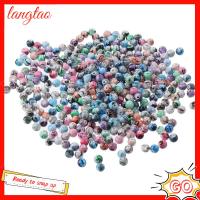 LANGTAO 500 Pieces 8 mm คะ ลูกปัดอะคริลิค อะคริลิค ลายหมึก ลูกปัดกลมหลวม สำหรับสร้อยคอ หลากสี การย้อมลูกปัดจำนวนมาก สำหรับทำเครื่องประดับต่างหู