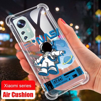 เคสซิลิโคนใส Xiaomi Redmi Note 12S A2 12 Pro 5G 12 Pro + Plus 12 Pro 4G Space NASA เคสซิลิโคนใสถุงเข้ามุมอากาศลดแรงกระแทก