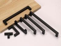 ∋ 3-15Inch Black Cabinet Handles Stainless Steel Square Closet Drawer Cupboard Pulls Bathroom Door Knobs Furniture Kitchen Handle