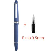 Majohn P136 Metal Copper Piston Resin Fountain Pen  EF/F/M/Flat Nib Office School Supplies Light Blue Ink Writing Gift Pen  Pens