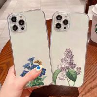 เคสโทรศัพท์มือถือแบบนิ่ม,ดอกไม้ที่เรียบง่ายสำหรับ iPhone 13 Pro 14 12 11 Max Mini X XR XS SE 6 7 8 Plus ปลอกซิลิโคน