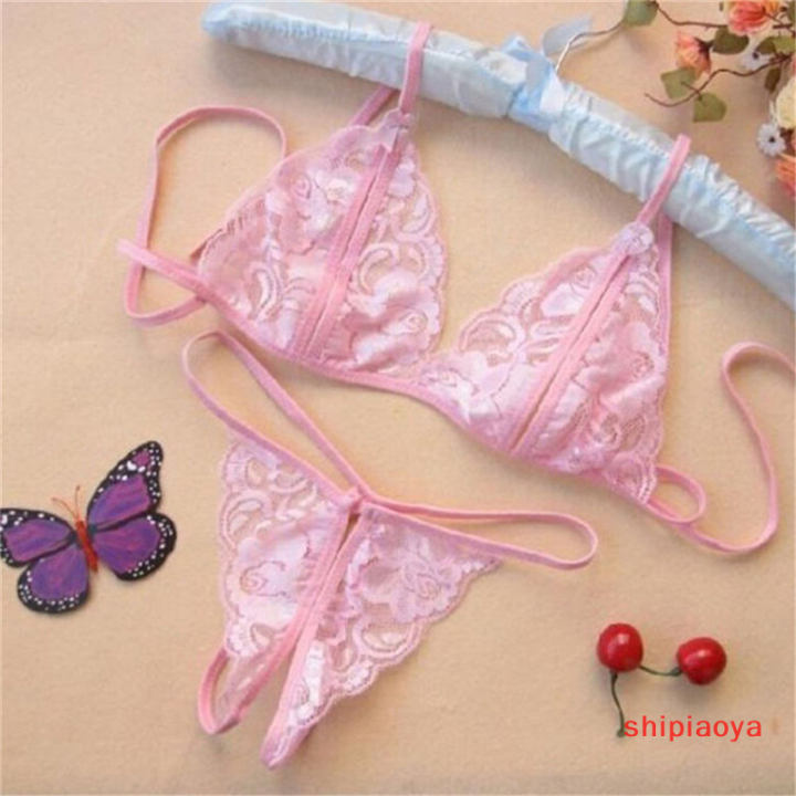 shipiaoya-กางเกงในจีสตริงเปิดบราลูกไม้สำหรับผู้หญิง-กางเกงในจีสตริงสำหรับผู้หญิงเซ็กซี่กางเกงขาสั้นใส่นอน