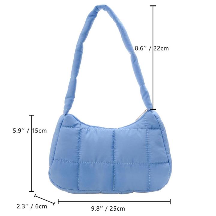 กระเป๋าถือของผู้หญิงควิลท์ลำลองกระเป๋าบุนวมแฟชั่นฤดูหนาวสีทึบอ่อนอบอุ่นหรูหราสำหรับเดินทางซื้อของ