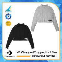 Converse Women Tee เสื้อ แฟชั่น ผู้หญิง เอวลอย Wrapped Cropped Long Sleeve Tee รหัส 12300W964 มี 2 สี ดำ/เทา (990) (Collection)