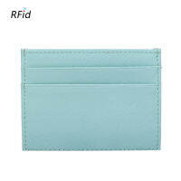 เคสสำหรับสีลูกอมแฟชั่นสวยๆหนังวัว RFID กระเป๋าเก็บบัตรธุรกิจสำหรับผู้หญิง Safiano Cross Patrickup