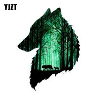 【cw】 YJZT  11.6CMx15.5CM  Two Wolves In The Forest PVC Motorcycle Car Sticker 11 00476