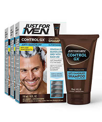 PRE-ORDER] Just For Men Control GX Grey Reducing Anti-Dandruff Shampoo,  Gradual Hair Color, Controls Dandruff with Zinc Treatment, 4 Fl Oz - Pack  of 3 (Packaging May Vary) (ETA: 2023-02-19) | Lazada