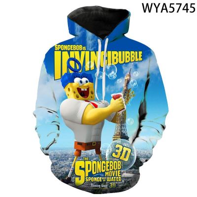 Hoodies Cartoon Anime Sponge 3D Print Men Women Children Streetwear Sweatshirts Boy Girl Kids Coat