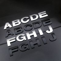 WL New 45mm And 25-28mm 3D DIY Letters Alphabet Emblem Chrome Black Car Sticker Digital Badge Logo Accessories Motorcycle