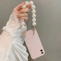 Korea Big pearl bracelet Chain Soft Phone Case For iPhone 11 12 Pro X XR XS Max 7 8 Plus Luxury female protection Back cover