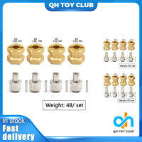 QING RC Hex Hex Hex Hex Hex Hex Hub 12มม. ล้อทองเหลืองไดรฟ์ Hex อะแดปเตอร์ที่เข้ากันได้กับรถ RC SCX10