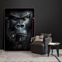 Black Gorilla Monkey Wall Art Pictures-บทคัดย่อ Animal Poster And Print-ภาพวาดผ้าใบสำหรับห้องนั่งเล่น Home Office Decoration