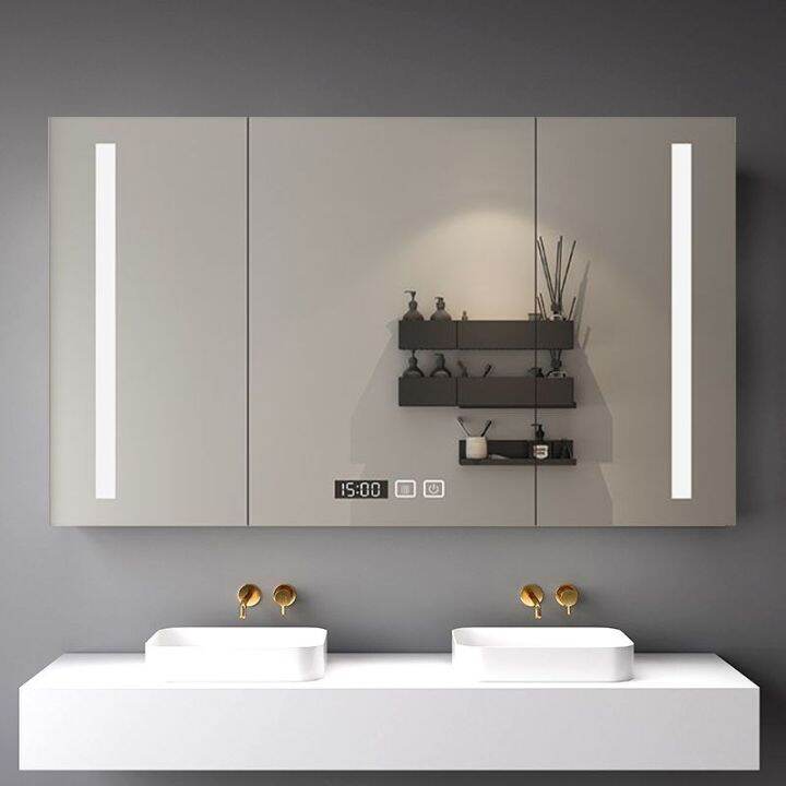 Bathroom Smart Mirror Cabinet Wall-Mounted Single Light Defogging ...