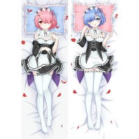 Anime Re:Life in a different world from zero Cosplay Pillowcase Rem Ram Pillow Cover 2-Side Printed Hugging Body Pillowcase