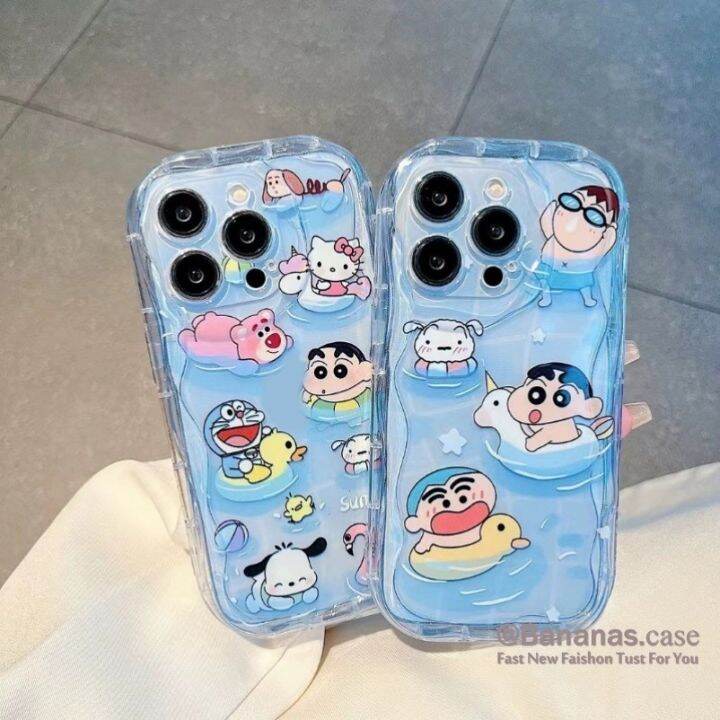 เคสโทรศัพท์มือถือ-แบบใส-ลายการ์ตูนหมีสตรอเบอร์รี่-ชินจัง-สําหรับ-iphone-14-13-12-x-xr-xs-7-8