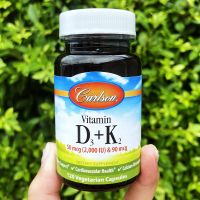 วิตามินดี 3 Vitamin D3 2000iu + K2 (as MK-7) 90mcg 120 VegCap (Carlson®)