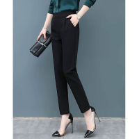 กางเกงขายาวสีดำ   กางเกงสกินนี่ทรงขาเดฟ (966#)  กางเกงทำงาน กางเกงลำลอง ผ้ายืดหยุ่นดี ผ้าใส่สบาย