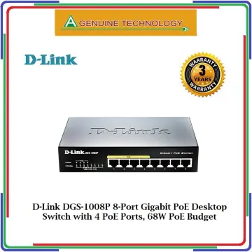DGS-1008P 8-Port Gigabit PoE Unmanaged Desktop Switch