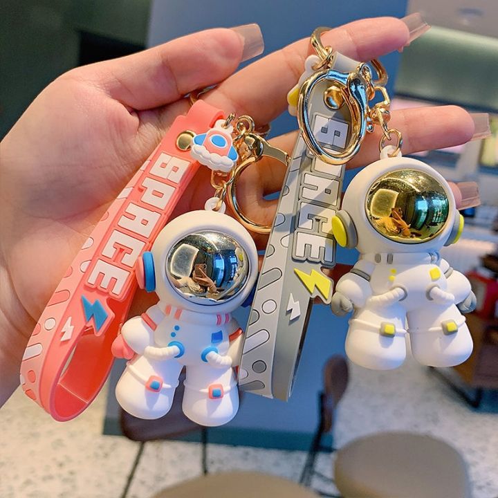 cute-pvc-colorful-astronauts-keychain-tassels-gloomy-bear-rabbit-ears-car-backpack-key-chain-pendant-jewelry-gifts-for-women