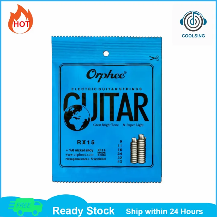 (Lowest Price) Orphee RX15 6pcs Set Electric Guitar String (.009.042) Nickel Alloy Super Light