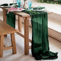 hot【cw】 Semi-Sheer Gauze Table Cheesecloth Setting Dining Banquets