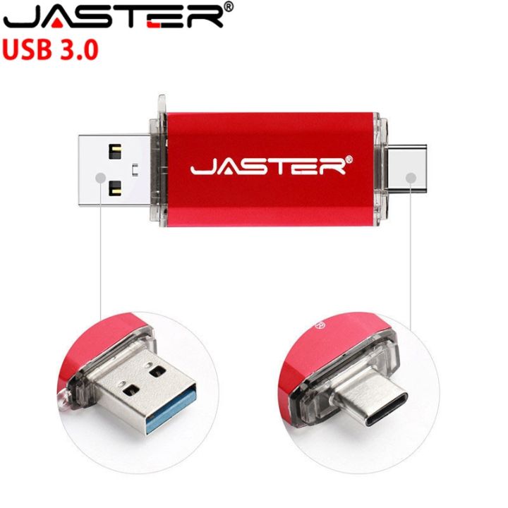 jaster-ubs-3-0-otg-usb-flash-drive-64gb-pen-drive-2-in-1-type-c-micro-usb-stick-3-0-flash-drive-16gb-32gb-128gb-pendrive