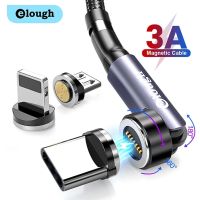 [3C electronic digital]  Elough 3A ชาร์จเร็วสายแม่เหล็ก540หมุนได้สำหรับไอโฟนหัวเหว่ยโทรศัพท์มือถือไมโคร USB สายเคเบิลข้อมูล Type C