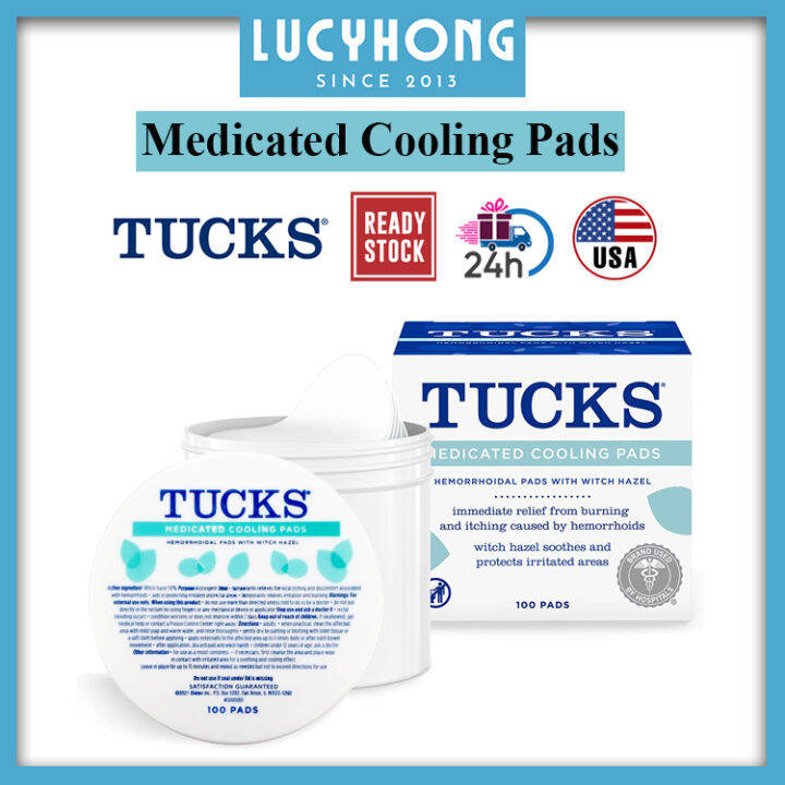 Tucks Medicated Cooling Pads 100 Pads Hemorrhoid Pads With Witch Hazel