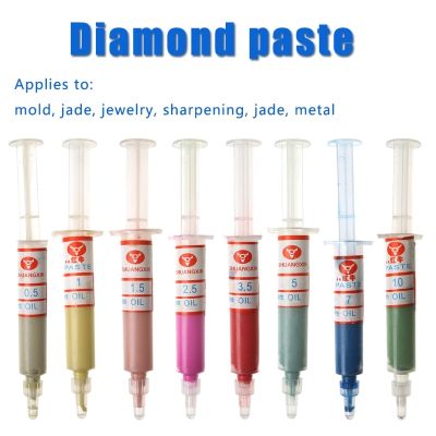 【JH】 8Pcs Polishing Lapping Pastes Compound Syringes Set 0.5-10 Tools