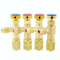 【YY】R410a R22 Refrigeration Tool Air conditioning Safety Valve Adapter 14"; 516"; Inch MaleFamale Thread Charging Hose Valves