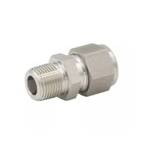 304 Stainless Steel Double Ferrule Fitting 6mm 8mm 10mm 12mm Tube to 1/8" 1/4" 3/8" 1/2" Hex male thread straight joint Pipe Fittings Accessories