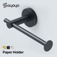 Stainless Steel Toilet Paper Holder Wall Mount Bathroom Tissue Paper Holder Simple Design Matte Black Finish Tissue Accessories Toilet Roll Holders