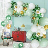 A108pcs สีเขียวสีขาวทอง Arch บอลลูนชุด Baby Shower Ballon วันเกิดงานแต่งงาน Party ตกแต่ง Balon Baby Shower BaloonM