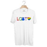 เสื้อยืดพิมพ์ลายแฟชั่นBP382 เสื้อยืด I AM LGBT
