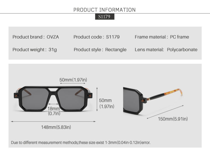 ovza-2023แว่นตากันแดดคู่แฟชั่นใหม่-พังค์แว่นตาสไตล์คลาสสิกย้อนยุค-s1179