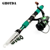 【hot】☂  Fishing Rod 1.8-3.6M Telescopic and Spinning Reel Set Carp