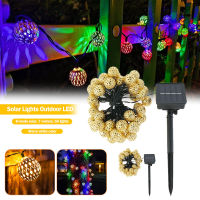 Outdoor 8 Modes Lights Waterproof Lighting Garden Home Party Solar Moroccan Fairy Lights Outdoor LED Golden Hollow Fairy Lights