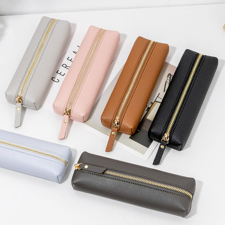 stylish-stationery-pouch-student-school-supplies-pu-leather-pen-bag-soft-stationery-bag-solid-color-pencil-bag