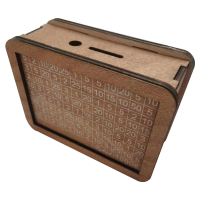 กล่องเงินทำจากไม้-กล่องเงิน17X12.5X7ซม.-กล่องเงินพร้อมเคาน์เตอร์-ไม่เปิด-กล่องเงินออมเป้าหมาย1000เด็ก