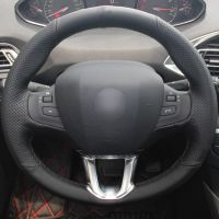 Handsewing Black Artificial Leather Steering Wheel Covers for Peugeot 208 Peugeot 2008 Car Special