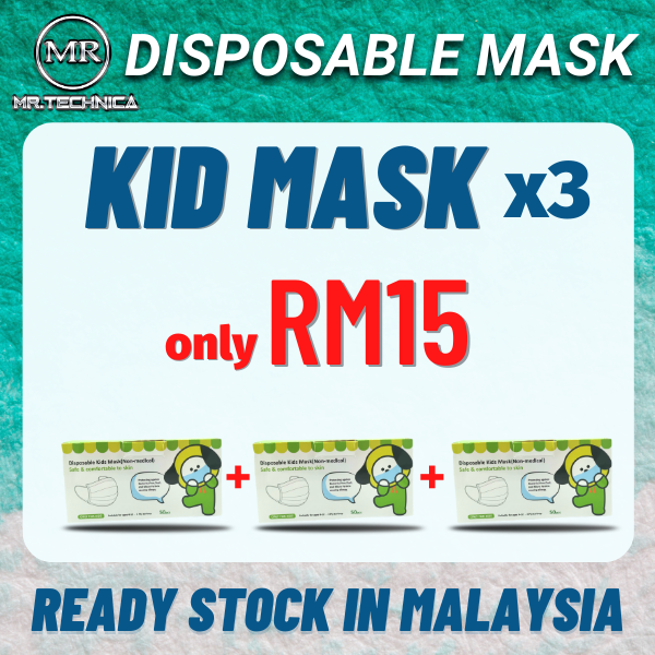 Ready Stock 150 pcs Kids Mask with 3 Box 3ply Children Disposable Face