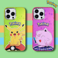 การ์ตูน Pikachu น่ารัก TPU รูปแบบดาว Kabi สีชมพูสำหรับ IPhone 14 13 12 11 Pro Max ที่เป็นคู่เคสโทรศัพท์แฟชั่น