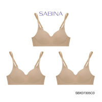 Sabina ซาบีน่า เสื้อชั้นใน (Set 3 ชิ้น)(ไม่มีโครง) รุ่น Perfect Bra รหัส SBXD7305CD สีเนื้อเข้ม