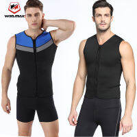 Winmax 3 มม.Neoprene Wetsuit เสื้อกั๊กเสื้อแขนกุดซิปครีมกันแดด WARM Wetsuits TOP Mens สำหรับเย็นน้ำดำน้ำท่อง