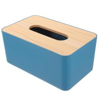 Desktop Decor Paper Box Wooden Lid Bathroom Supplies Tissue Container Napkin 23X13CM Case Storage Office