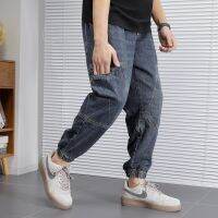 Mens jeans mens loose denim pants Korean fashion nd casual and versatile Leggings