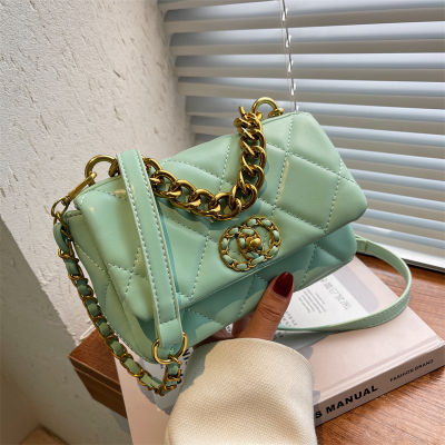 Small Quilted PU Leather Flap Crossbody Sling Bags for Women 2022 Trendy Summer Luxury Chain Handbag Simple Ladies Shoulder Bag